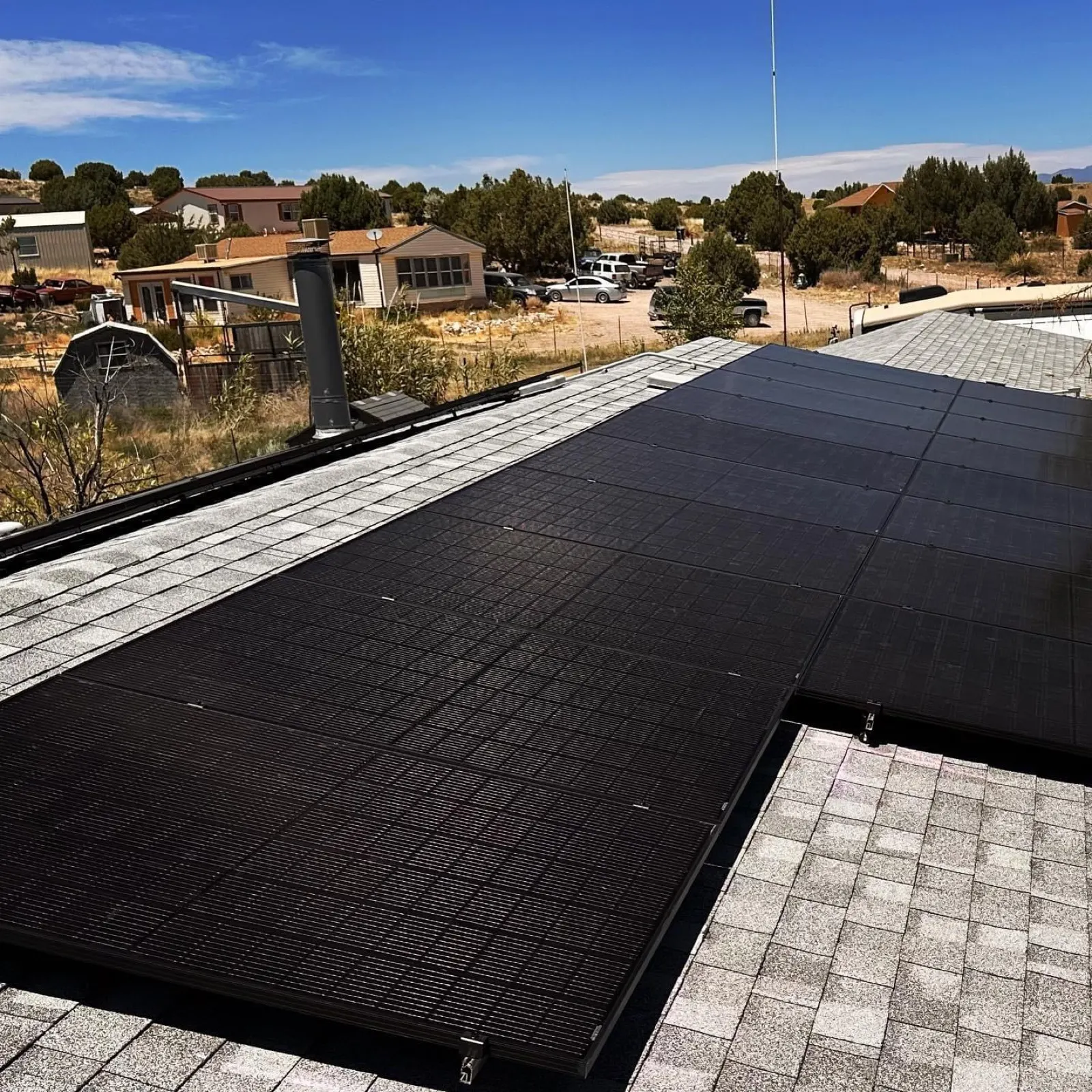 A solar array WC sold on a desert property in Arizona